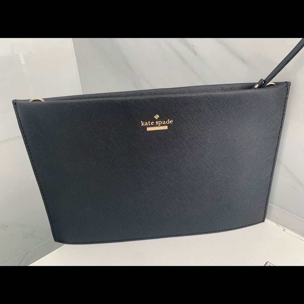 Kate spade black saffiano clutch